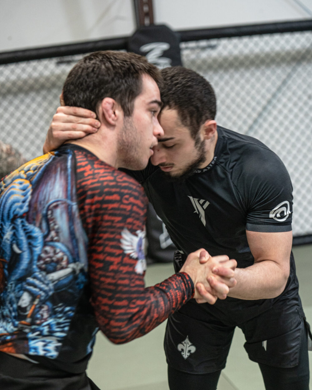 Two Young Adults Wrestling