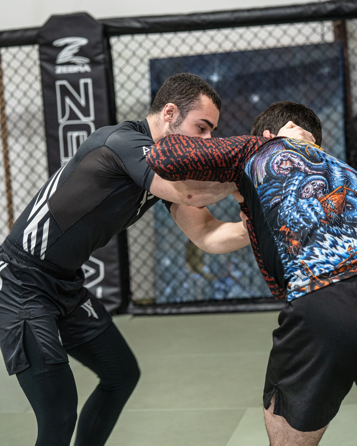 Two Adults Wrestling